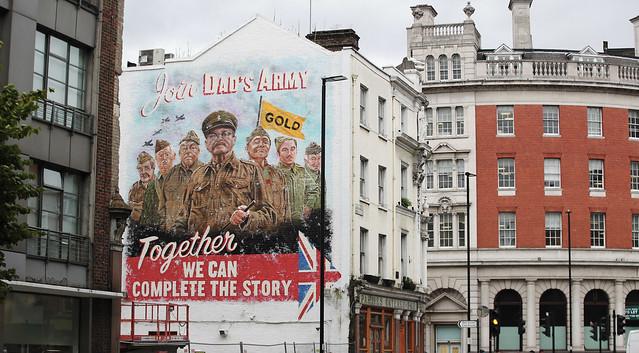 UKTV unveil huge Dad's Army mural, London, 19th August 2019