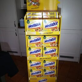 A display in FMBE HQ's kitchen, sent in for the occasion by silver display award winners' REL Field Marketing and Weetabix